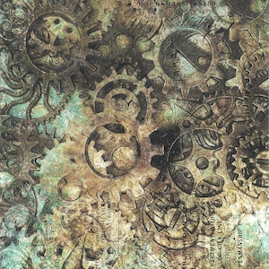 Rice Paper, Decoupage, Paper Crafts, Mixed Media, Gears, Vintage, Pastel, Steampunk, Antique, Antiques