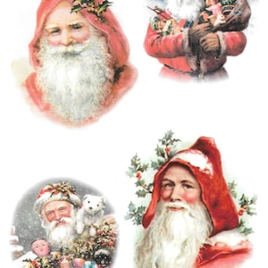 Decoupage Paper, Soft Paper, Paper Crafts, Mixed Media, Santa, Christmas, Victorian, Vintage, Olde World