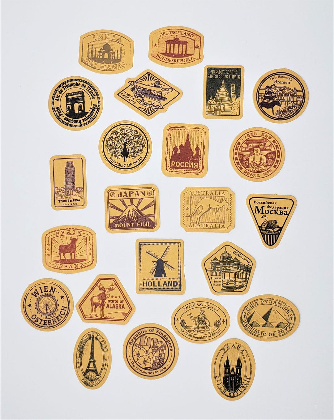 Antique Postage Stamp Stickers Embellishments, Stickers - Etsy