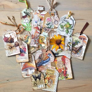 Dagboeklabels, Ephemera, Handgemaakt, Scrapbooking, Junk Journal, Assorti, Set van 5