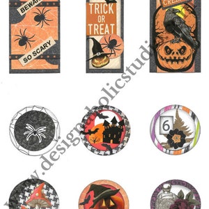 Ephemera for Journaling, Scrapbooking, Cardmaking, Mixed Media, Download PDF, Digital File, Halloween Ephemera 2 by DS