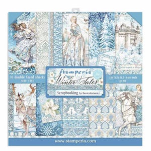 Bloc de papier Contes d'hiver - 6 x 6 po. - découpage, scrapbooking, techniques mixtes, estampage
