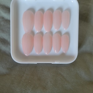 Sheer Pink Clean Girl Nails Press On Nails (No sizing kit needed)