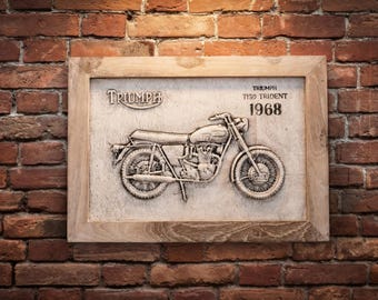 レトロ Triumph バイク ブリキ看板 l ヴィンテージ メタル看板 l 20x30