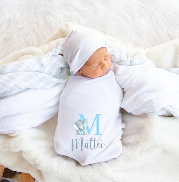 Elephant personalized baby blanket sale