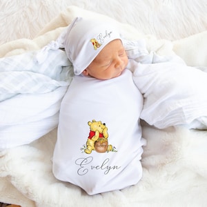 Personalized Baby Blanket | Personalized Baby Gift | Personalized Baby Boy Gift | Baby Shower Gift | Baby Gift Set | Winnie the Pooh Gift