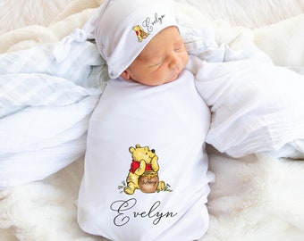 Personalized Baby Blanket | Personalized Baby Gift | Personalized Baby Boy Gift | Baby Shower Gift | Baby Gift Set | Winnie the Pooh Gift