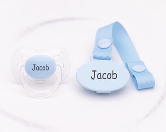 Personalized Pacifier, Personalized Pacifier Clip, custom binky, pacifier, pacifier clip, baby shower gift, baby boy gift, engraved