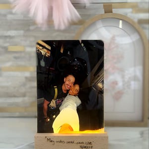LED Fotolampe mit handgeschriebener Nachricht, personalisiertes Fotonachtlicht, benutzerdefinierte Fotolampe, Jubiläumsgeschenk, personalisiertes Geschenk