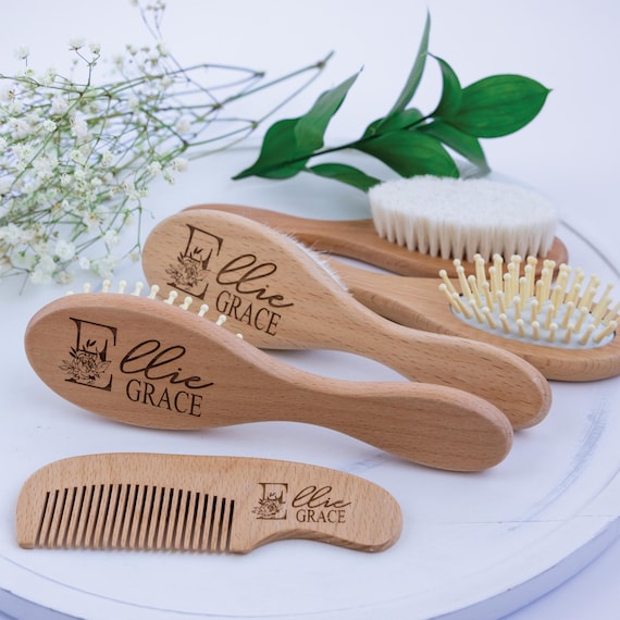 Regalo de bebé personalizado Niñas / Cepillo de pelo de bebé de madera  personalizado / Cepillo de bebé personalizado / Regalo de ducha de bebé  Niñas / Regalo de recuerdo de bebé / -  México