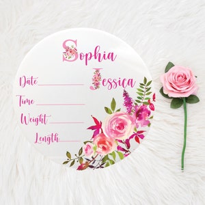 Birth Announcement Sign | Acrylic New Born Baby Birth Announcement Sign | Baby Birth Announcement | Custom Baby Gift