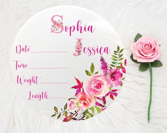 Birth Announcement Sign | Acrylic New Born Baby Birth Announcement Sign | Baby Birth Announcement