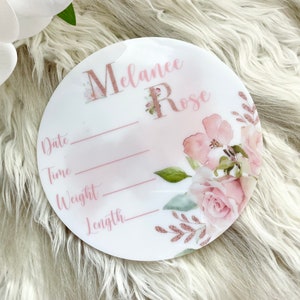 Birth Announcement Sign | Acrylic New Born Baby Birth Announcement Sign | Baby Birth Announcement | Custom Baby Gift