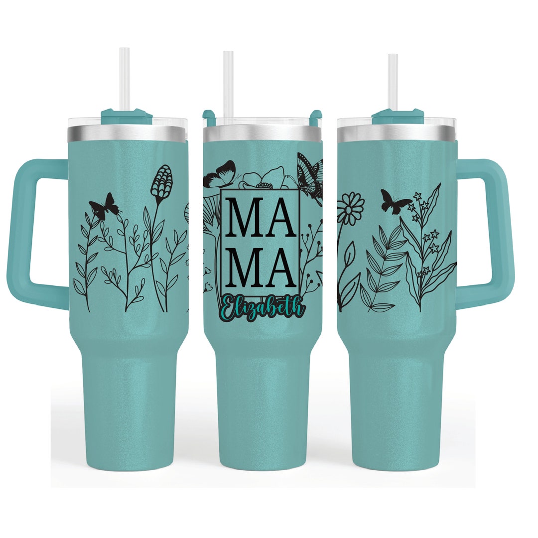 Personalized 40oz Tumbler With Handle & Straw Custom 40oz Tumbler Gift ...