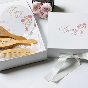 Personalized Baby Gift | Personalized Wooden Baby Hair Brush and Name Sign | Custom Baby Brush |  Baby Shower Gift Girls |Baby Keepsake Gift