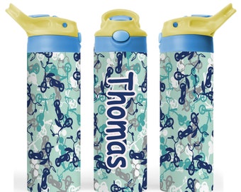 Personalized Flip Top Water Bottle | Custom School Water Bottle | Custom Sports Bottle | Back to School | Boys School Bottle |