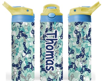 garrafa de água flip top personalizada | garrafa de água escolar personalizada | Garrafa esportiva personalizada | De volta às aulas | Garrafa escolar para meninos |