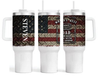 Personalized 40oz Tumbler with Handle & Straw | Custom 40oz Tumbler | Gift For Her | 40 oz Travel Mug | Dad Gift | Gift For Him |