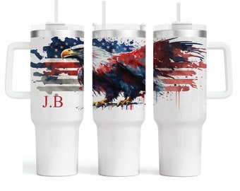 Vaso personalizado de 40 oz con asa y pajita / Vaso personalizado de 40 oz / Regalo para ella / Taza de viaje de 40 oz / Regalo para papá / Regalo para él /