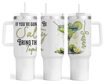Personalized 40oz Tumbler with Handle & Straw | Custom 40oz Tumbler | Gift For Her | 40 oz Travel Mug | Bridesmaid Gift | Vacation Cup