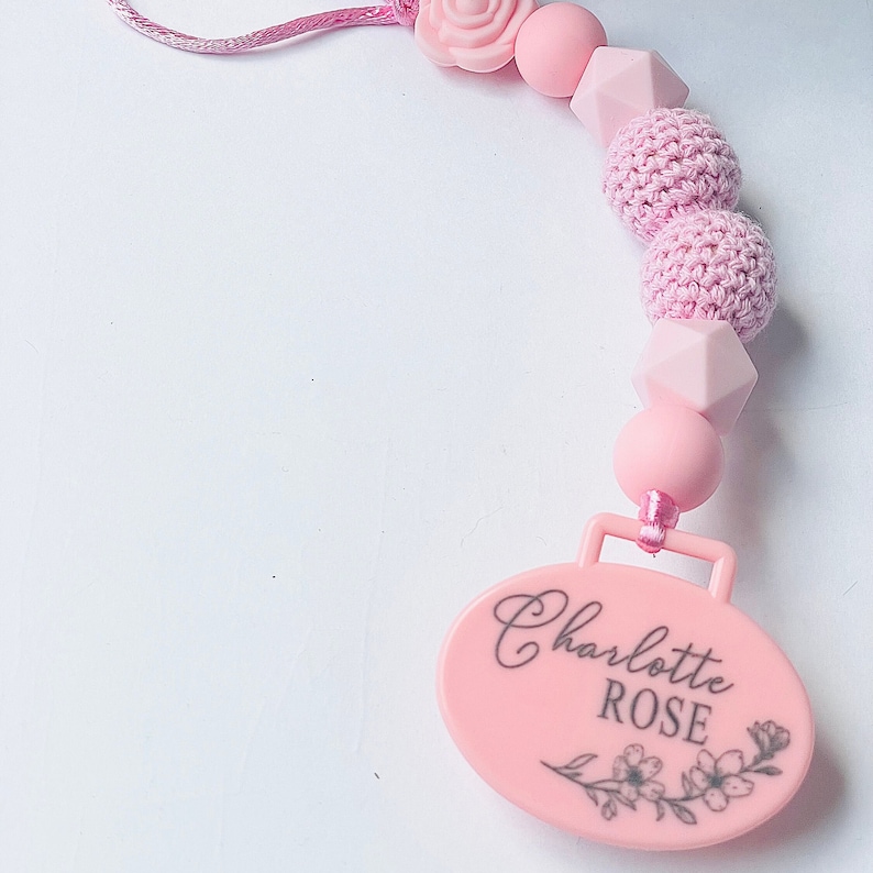 Personalized Pacifier Custom Pacifier Personalized Pacifier Clip New baby Girl Gift Baby Shower Gift Girls Custom Girls Pacifier image 2