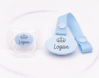 Personalized Pacifier, Personalized Pacifier Clip, custom binky, pacifier, pacifier clip, baby shower gift, baby boy gift, engraved