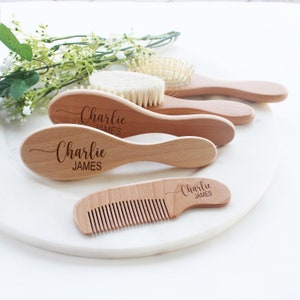 Custom Baby Gift Girls| Custom Baby Gift Boys | Personalized Wooden Baby Hair Brush | Custom Baby Brush | Baby Shower Gift Girls |