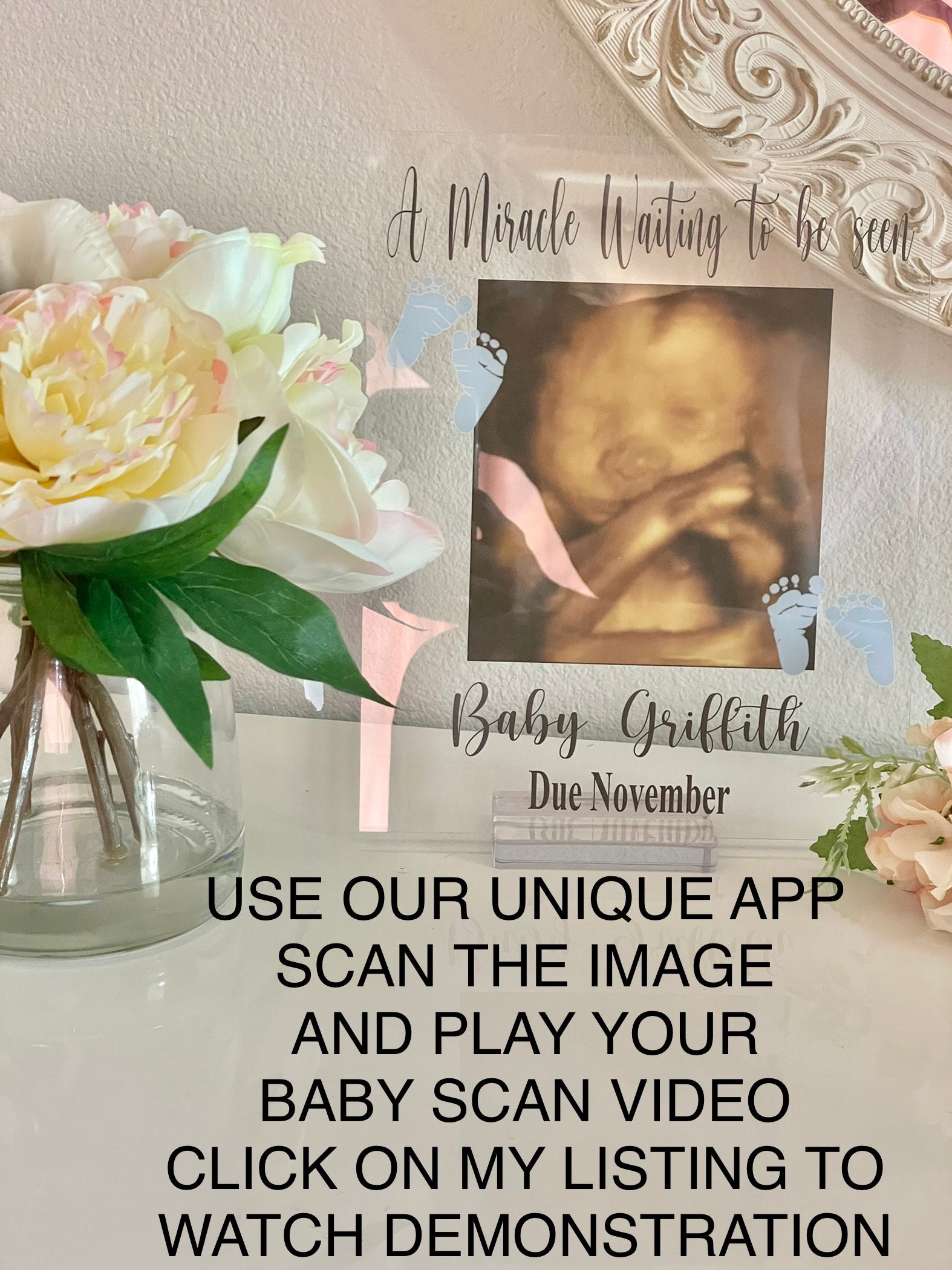 Personalized baby scan frame baby scan frame sonogram frame Etsy