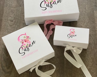 Personalized BIRTHDAY gift box, storage keepsake, 18th, 21st, 30th, 40th, 50th, 60th, birthday gift for her, bridesmaid gift, bride gift