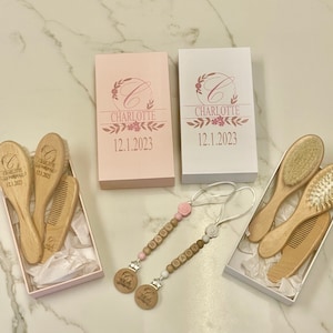 Personalized Baby Gift | Personalized Wooden Baby Hair Brush | Custom Baby Brush |  Baby Shower Gift Girls | Baby Keepsake Gift |