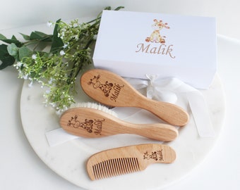 Personalized Baby Gift | Personalized Wooden Baby Hair Brush | Custom Baby Brush |  Baby Shower Gift Girls and Boys | Baby Keepsake Gift |