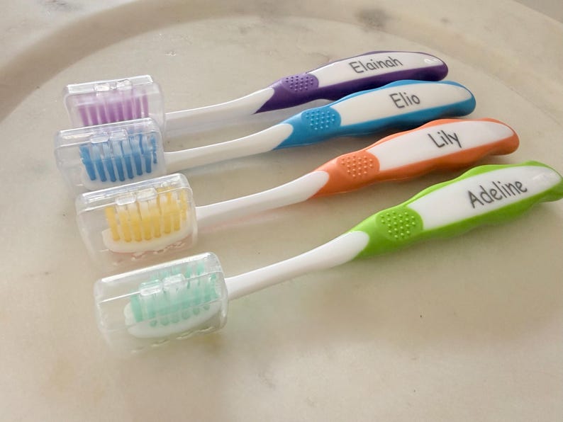 Personalized Kids Toothbrushes 4 PACK, 3-6 Year Toothbrushes ...