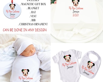 Regalo de Navidad Personalizado para Bebés, Bebés Primer Niño de Navidad, Adorno de Navidad, Regalo de Navidad para Bebé, Caja de Navidad, Caja de Nochebuena
