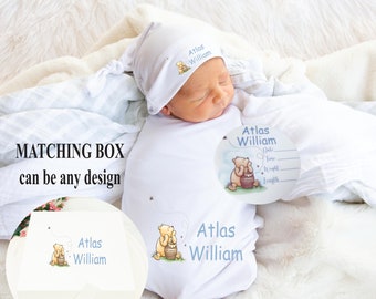 Personalized Baby Blanket | Personalized Baby Gift | Personalized Baby Boy Gift | Baby Shower Gift | Baby Gift Set | Winnie the Pooh Gift