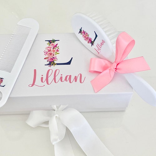 Personalized Baby Comb and Brush Set Custom Newborn Keepsake Etsy
