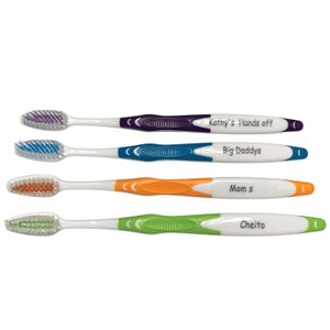 Personalized Toothbrushes 4 PACK, personalized gift ideas, adults toothbrushes, manual toothbrushes, engraved