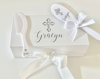 Personlig babypresent, personlig babyborste och kamset, personlig babypresent till flicka, babypresent till pojke, doppresent, doppresent