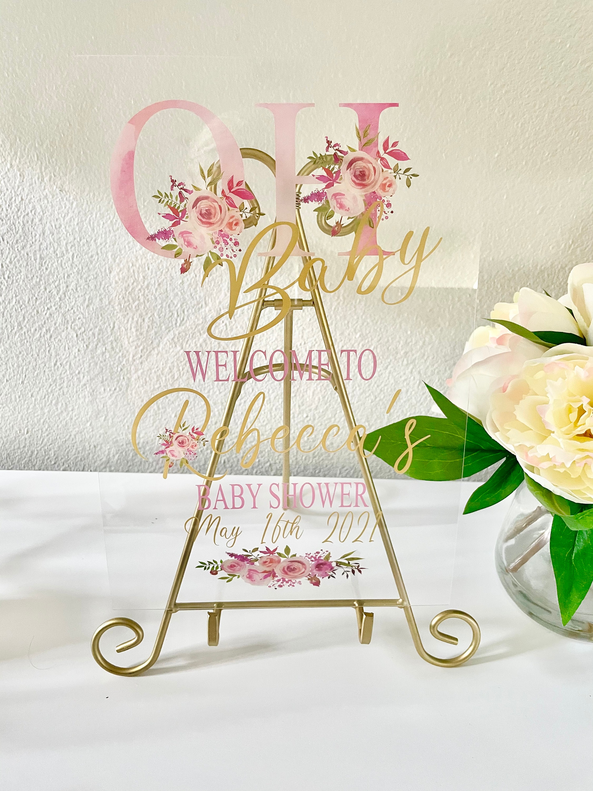 Acrylic Baby Shower Table Sign baby shower decoration ANY Etsy