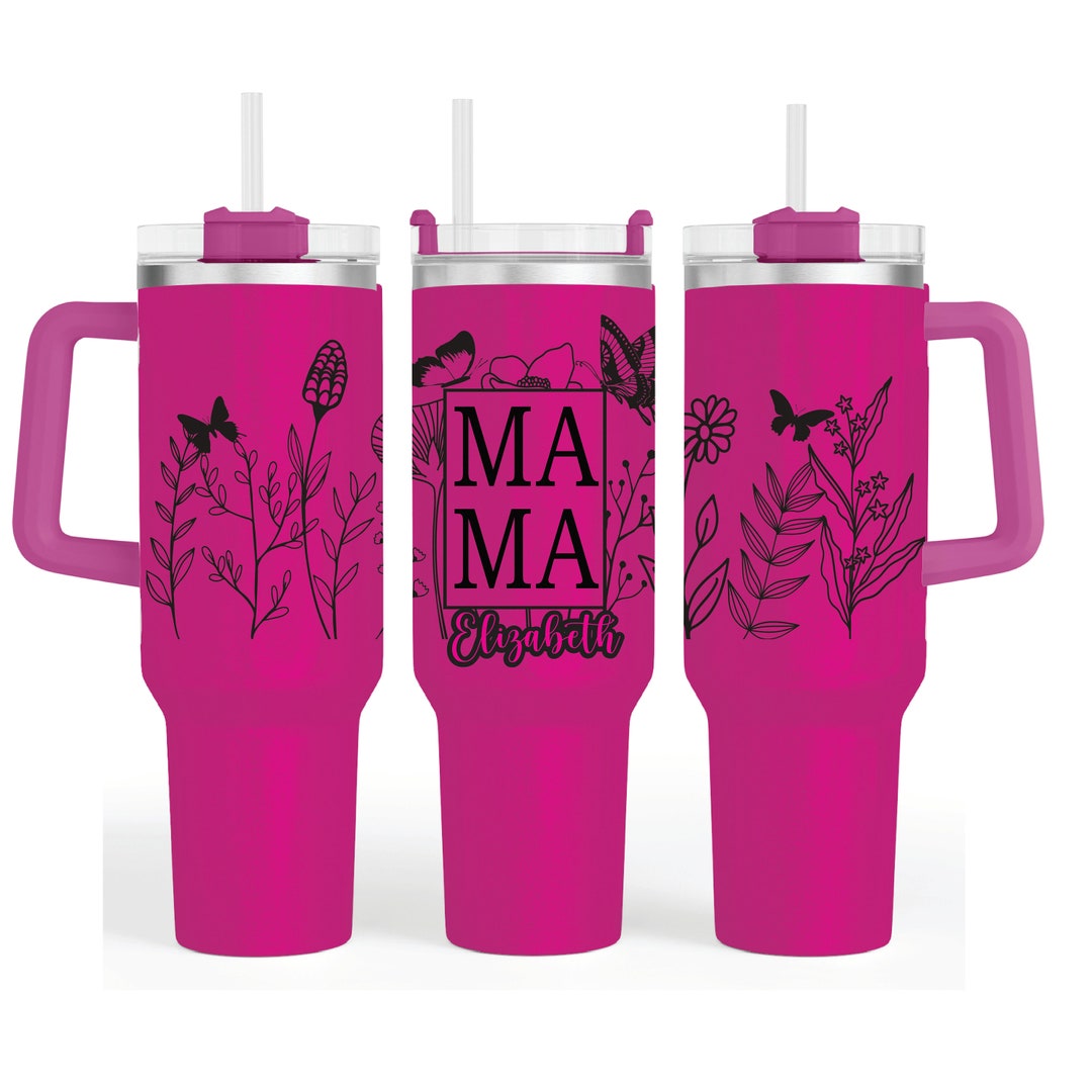 Personalized 40oz Tumbler With Handle & Straw Custom 40oz Etsy