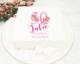 Personalized BIRTHDAY gift box, storage keepsake, 18th, 21st, 30th, 40th, 50th, 60th, birthday gift for her, bridesmaid gift, bride gift