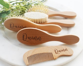 Custom Baby Gift Girls| Custom Baby Gift Boys | Personalized Wooden Baby Hair Brush | Custom Baby Brush | Baby Shower Gift Girls |