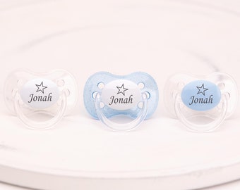 Personalized Pacifiers 3 pack, custom binky, pacifier, pacifier clip, baby shower gift, baby boy gift, engraved