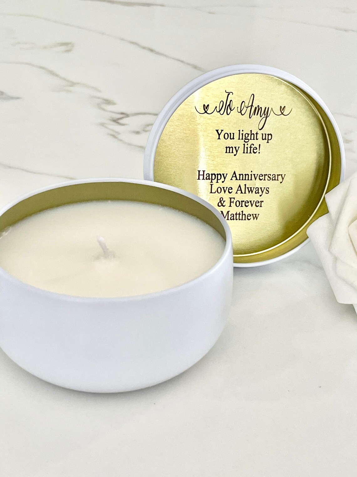 Personalized Candle anniversary gift birthday gift for her Etsy