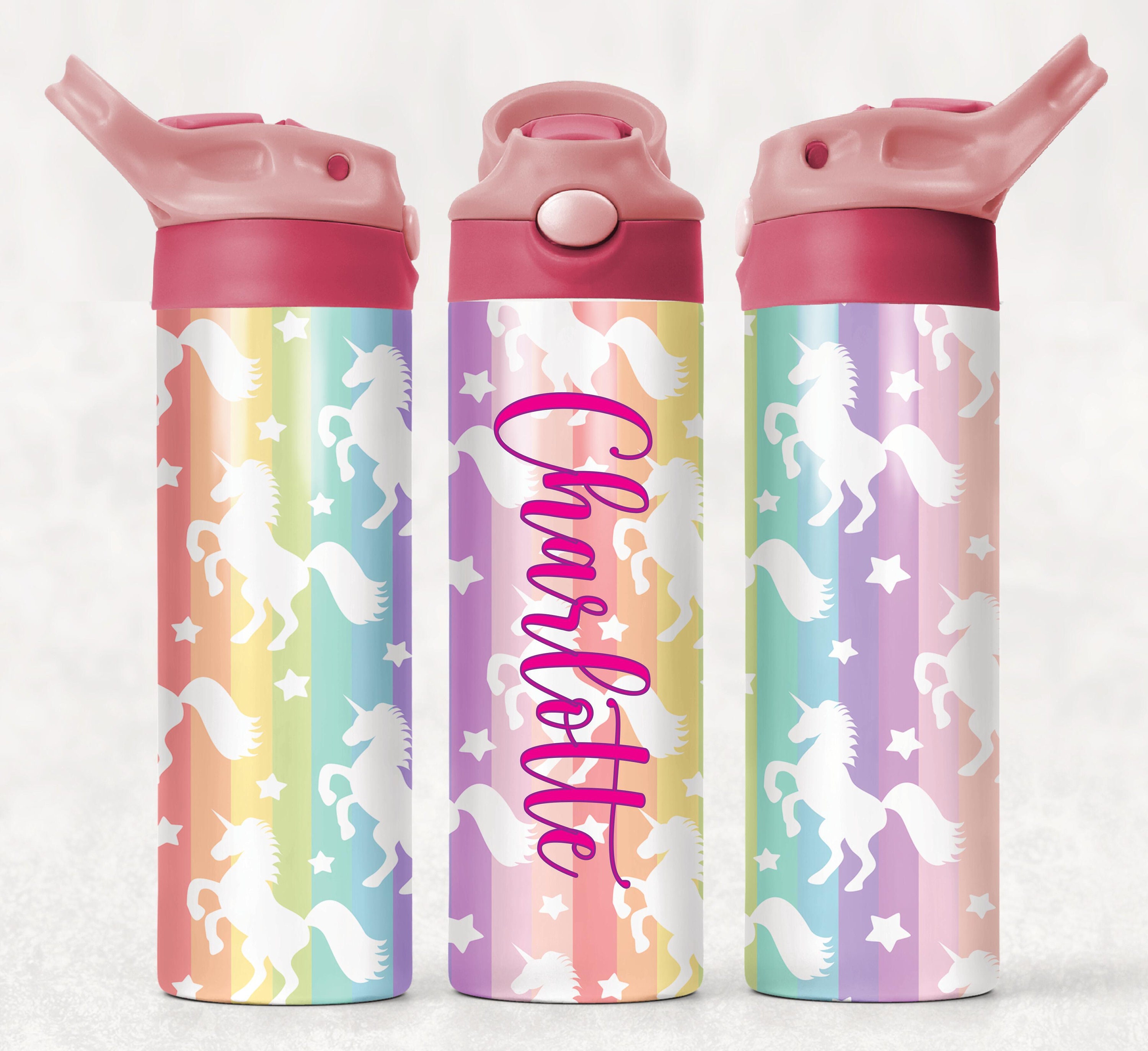 Super Flip Kids Water Bottle Rainbows 2 Pack, Kids Water Bottle