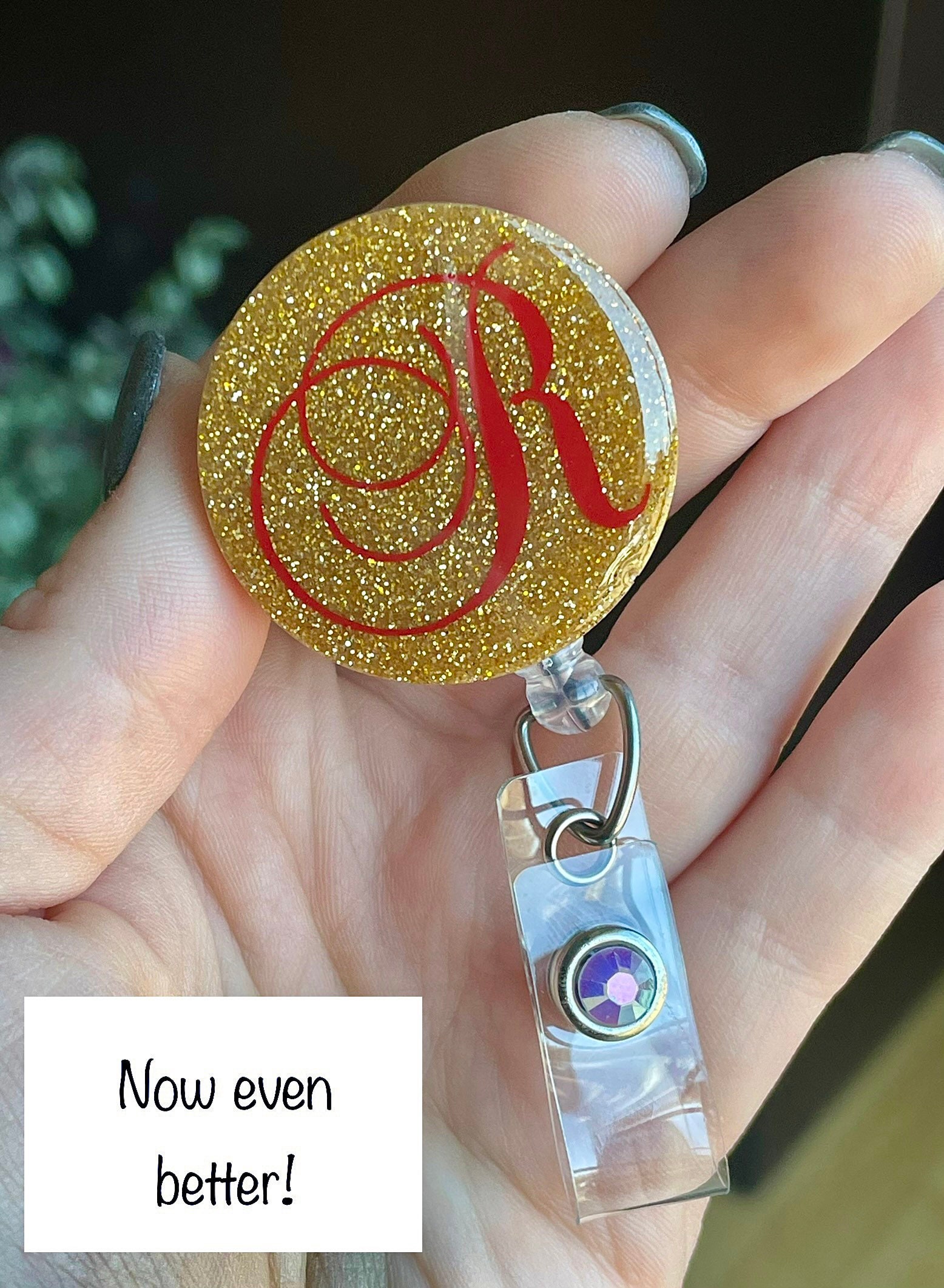 Retractable Badge Reel Glitter - Free shipping over $125