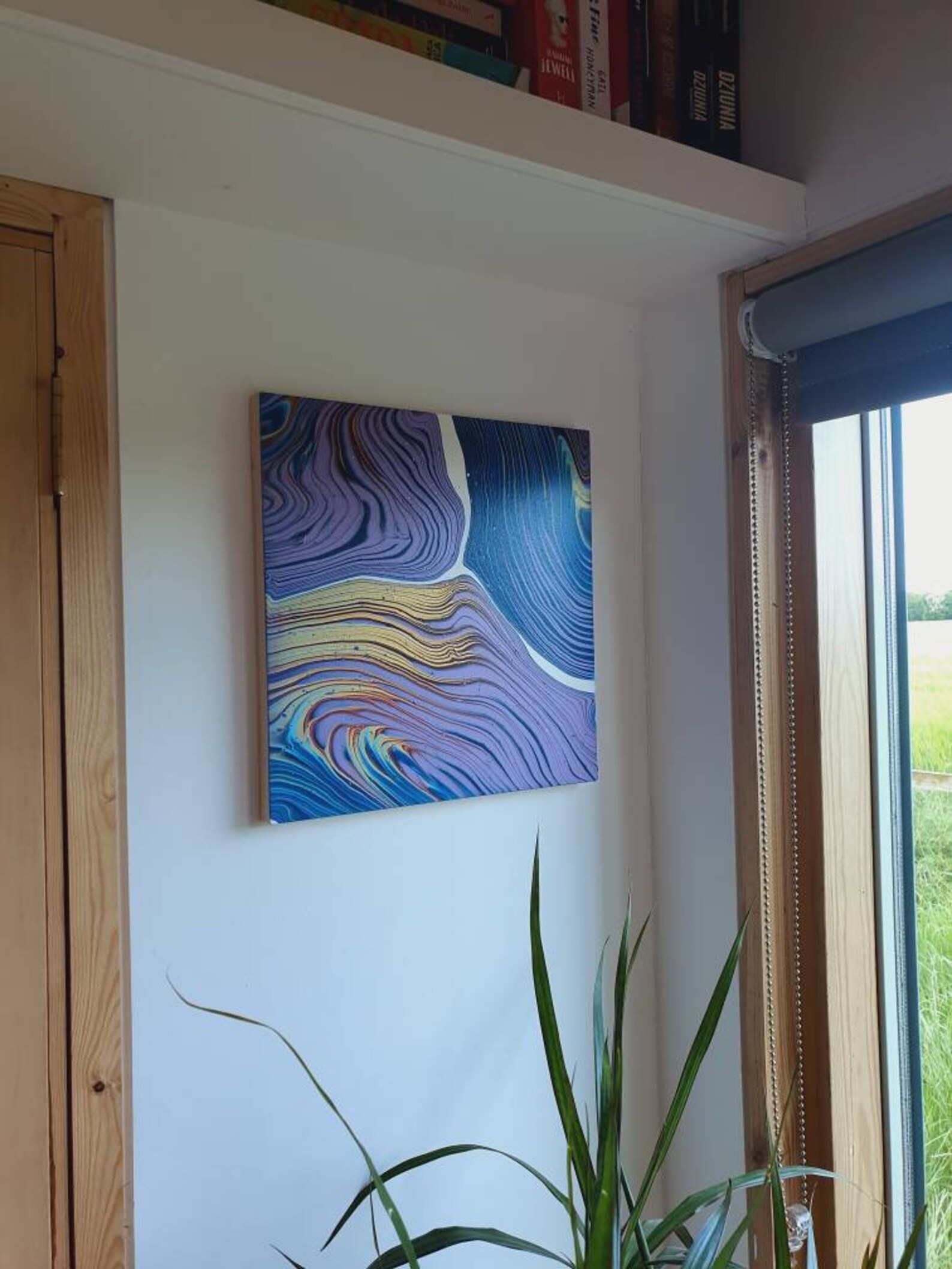 Abstract Painting on Wooden Board Etsy UK