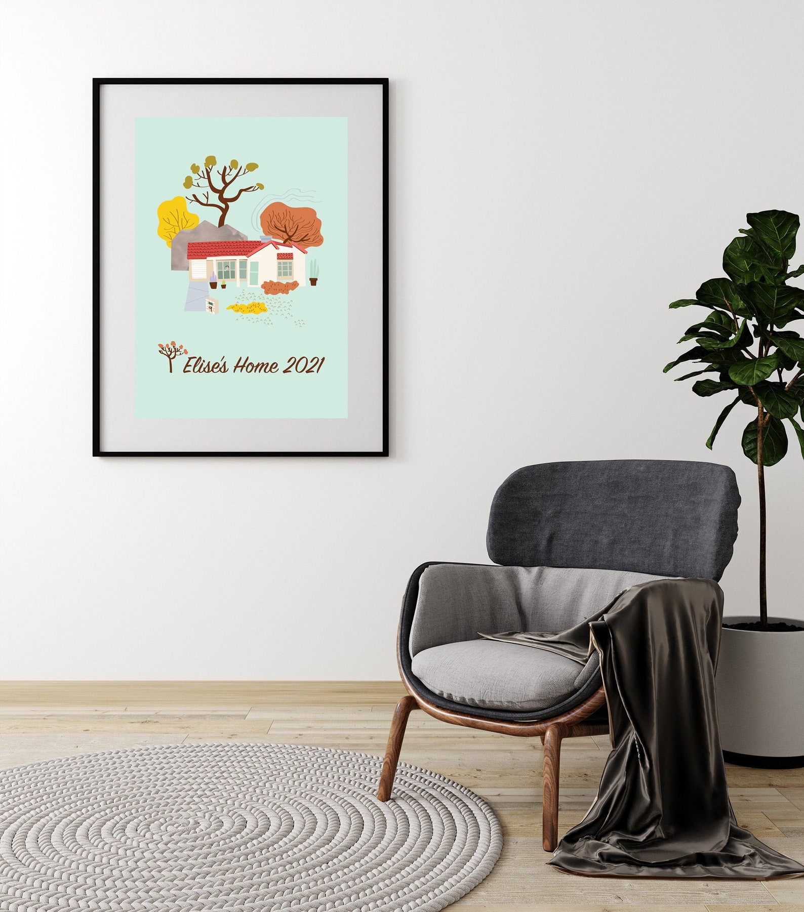 House Illustration Custom Illustration Digital Artwork Etsy