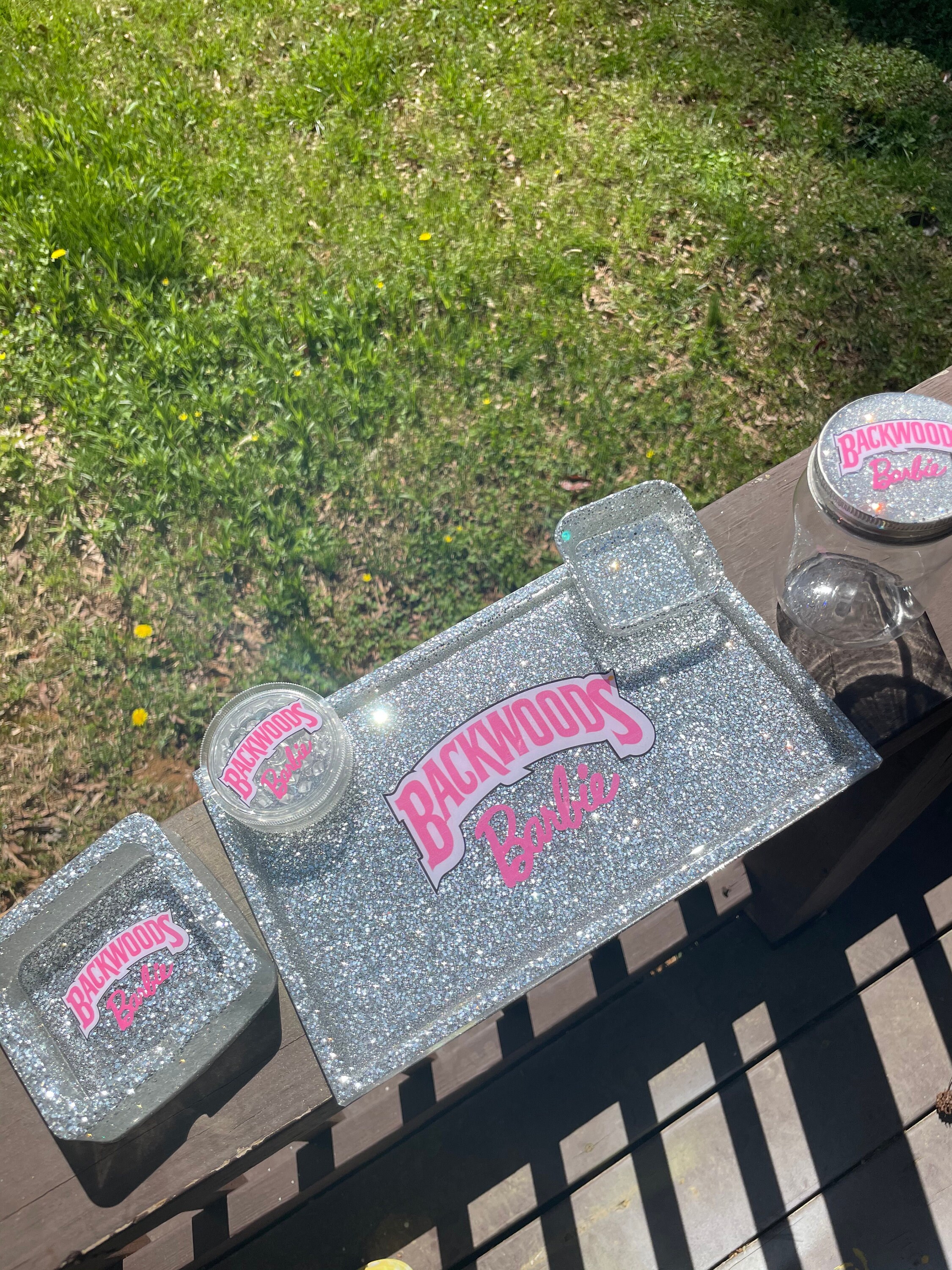 Custom Rolling Tray Set with Ashtray Grinder and Jar Etsy