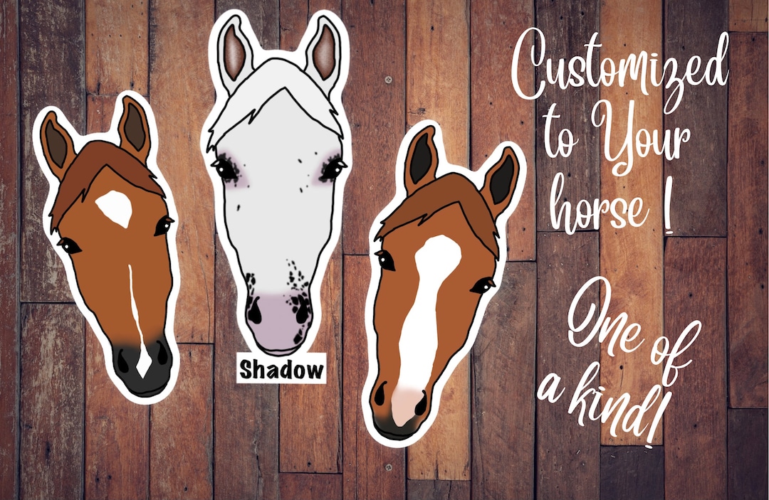 Custom Horse Head Sticker, Custom Horse Sticker, Gift for Horse Lover, Equestrian Gift