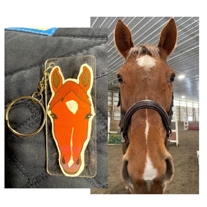 Custom Horse Head Keychain Custom Pet Gift Horse Keychain Etsy